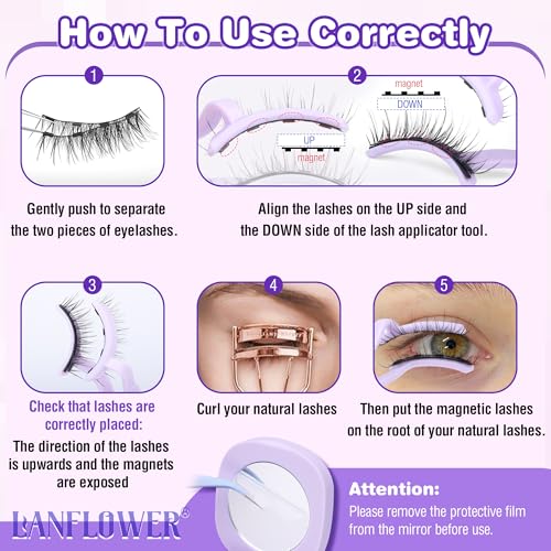 Magnetic Eyelashes with Applicator - No Glue Wispy Cat Eye