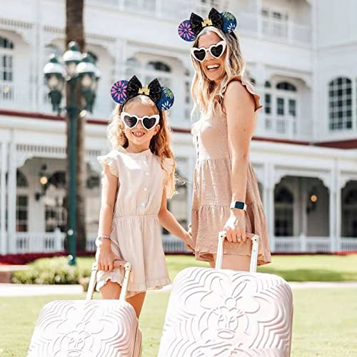 RAZKO Mouse Ears Headband with Sequin Bow