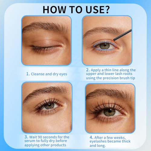 Eyelash Growth Serum - Natural Vegan Formula for Longer Lashes