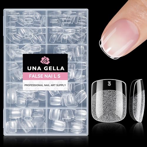 UNA GELLA Extra Short Squoval Gel Nail Tips 216pcs Pre-Shaped Matte Finish