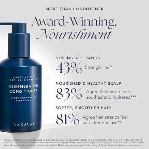 RANAVAT Regenerative Veda©ù Bond Complex Hair Conditioner - Moisturizing Conditioner for Hair Breakage Repair & Scalp Care - Silicone-Free Volumizing Conditioner for All Hair Types (8 oz)