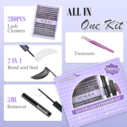 30D+40D Cluster Lashes Kit with Bond & Tweezers