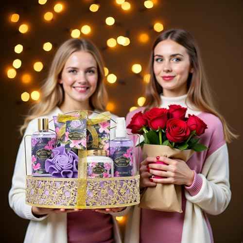 Beauty Kits for Women, Home Spa Baskets Bath Gifts, Bath Spa Kit for Women with Scents Lotion, Luxury Orchid & Jasmine Scent Gift Basket for adults Beauty & Personal Care Set Body Gift Set
