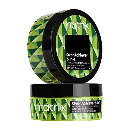 Matrix Styling Over Achiever 3-in-1 Wax For Smoothing & Structuring Hair - Provides Long Lasting Texture & Grip, Reworkable Hold, Spreads Like Cream Pomade, 1.7 Oz