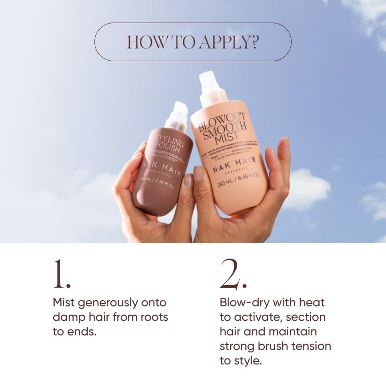 NAK Signature Heat Protectant Spray for Hair, Anti-Frizz & Shine, 8.5 fl oz