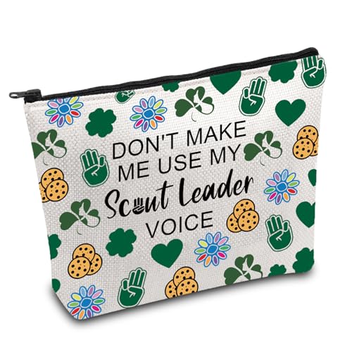 FOTAP Scout Troop Leader Cosmetic Bag Girl Leader Zipper Pouch Troop Cosmetics Bag Scout Leader Gift (scout leader)