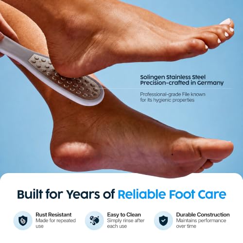 Footlogix Double-Sided Stainless Steel Foot File - Pedicure Callus Remover