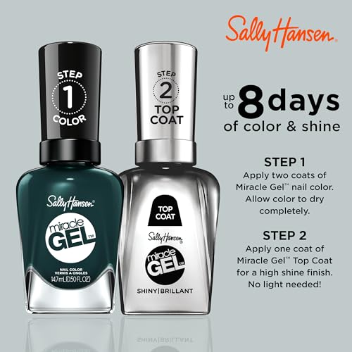 Sally Hansen Miracle Gel™, Jealous Boyfriend, Long Lasting, Gel-Like Formula, No UV Lamp Needed, Green Nail Polish