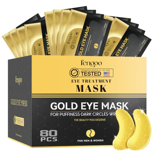 80 PCS Gold Collagen Under Eye Patches with Hyaluronate