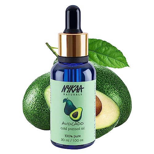 Nykaa Naturals 100 Percent Pure Cold Pressed, Avocado, 1.01 oz - Hair Oil for Growth and Dandruff - Prevents Acne - Face Oil for Dry, Sensitive Skin