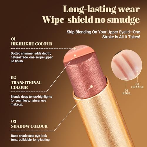 Vevivia 3-in-1 Eyeshadow Stick, Waterproof Glitter Highlighter