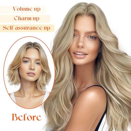 Sunny Hair Wire Extensions Real Human Hair 18" Golden Blonde