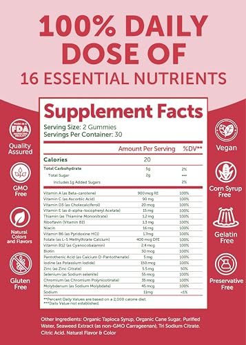 Lunakai Women's Multivitamin Gummies - 16 Vitamins, 60 Count