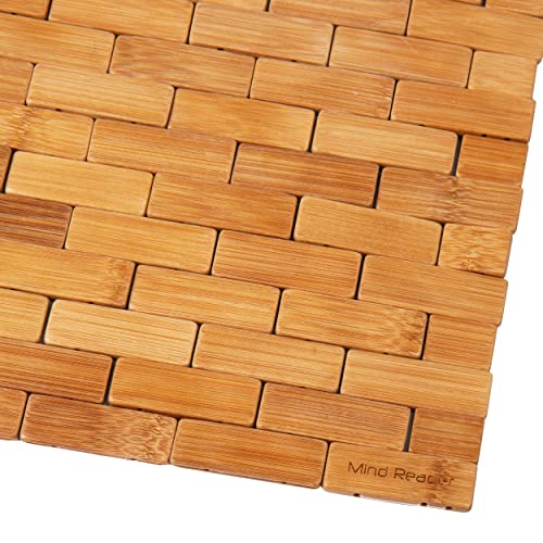 Bamboo Bath Mat with Non-Slip Grips, 23.5" x 16.5"