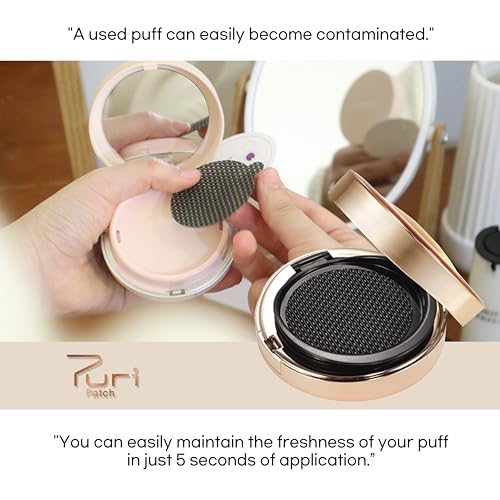 Cushion Puff Protector ? 5 Individually Wrapped Copper Stickers for Makeup Puff Hygiene, Reduce Breakouts from Dirty Puffs, K-Beauty Compact Accessory, Daily Skincare Routine Essential