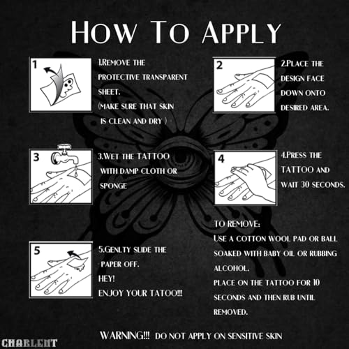 Gothic Temporary Tattoos for Men Women Adult - 9 Sheets Large Fake Tats for Men - Halloween Demon Skull Snake Scorpion Fake Tattoos for Arm Chest Sleeve