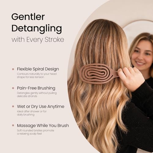 AIMIKE Spiral Flex Detangler Brush for Fine Hair