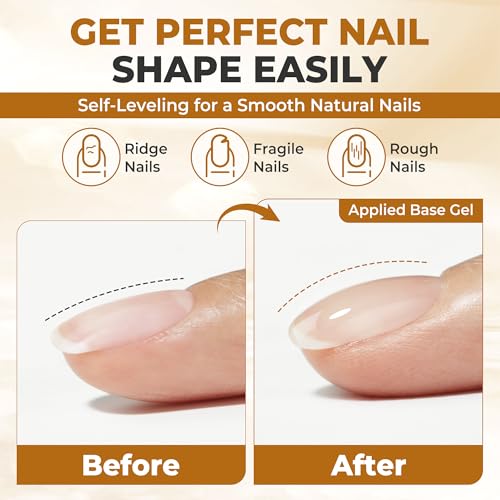 UNA GELLA No Wipe Gel Top Coat and Base Coat Set - High Gloss Soak Off Gel
