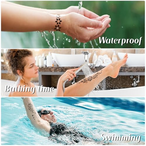 7Pcs Black Temporary Tattoo Cones - Natural Henna Paste Kit