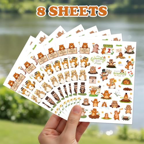 Groundhog Day Temporary Tattoos, 8 Sheets 300+ Designs