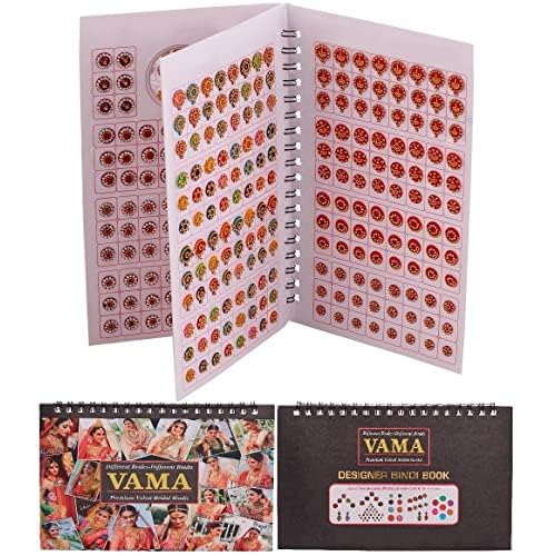 Fashions Stone Border Kumkum Designer Spiral Bridal Bindi Booklet Bride For Women (372 Full Stone Bindi Book) Multicolour