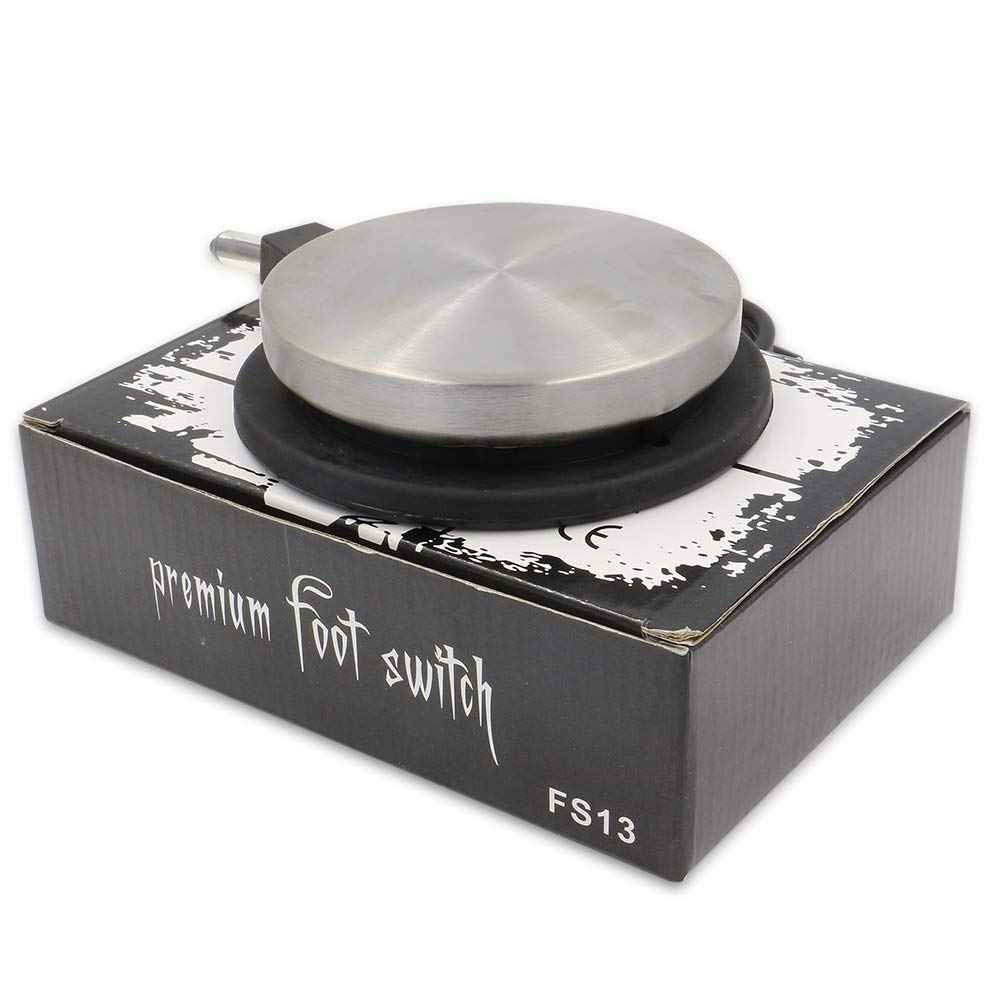 Anghie Tattoo Foot Pedal - Premium Tattoo Machine Pedal Switch 360 Degree Round Stainless Steel Foot Pedal with 6.5ft Silicon Soft Wire for Tattoo Machine Power Supply