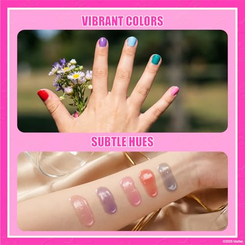 Barbie Cosmetic Makeup Set for Girls with Super Sparkly Lip Gloss Nail Polish and Nail Stickers 11 Pieces, Perfect for Parties Sleepovers Makeovers, Birthday, Ages by Townley Girl