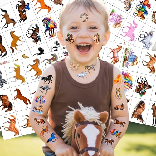 Horse Temporary Tattoos | 60pcs Party Favors & Stickers