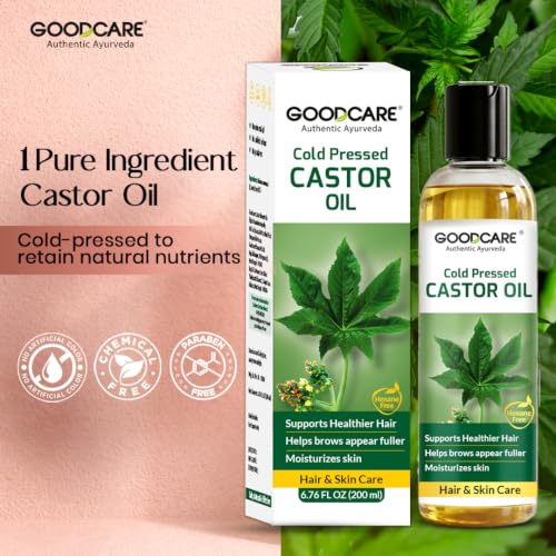 Goodcare Pure Castor Oil 6.76 FL OZ - Cold Pressed Hair & Skin