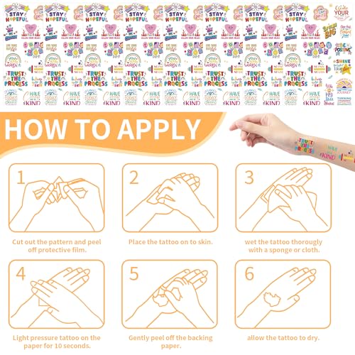 160 Pcs Affirmation Temporary Tattoos - 8 Sheets Motivational Stickers