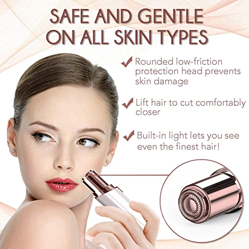 Facial Hair Removal for Women, Gurelax Electric Face Shaver, Painless Facial Hair Remover, Rechargeable Hair Removal Device for Lip, Chin with a Velvet Bag