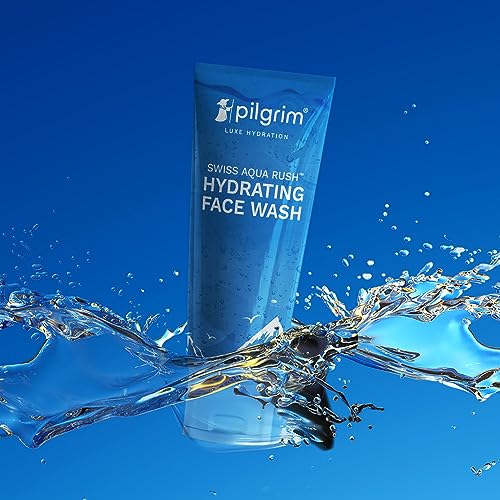 Pilgrim Swiss Aqua Rush Hydrating Face Wash for Dry & Normal Skin | Gentle Daily Cleanser with Luxe Hydration | Refreshing Moisturizing Face Wash | 3.38 Fl Oz (100ml)