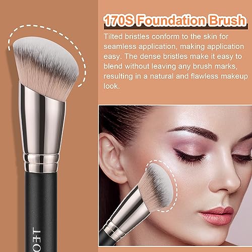 TEOYALL 3-Piece Angled Foundation & Concealer Brush Set