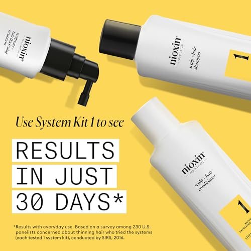 Nioxin System Kit 1, Strengthening & Thickening Hair Treatment, For Natural Hair with Light Thinning, Trial Size (1 Month Supply)