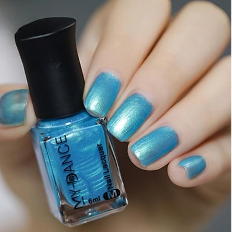 Pearl Turquoise Blue Nail Polish – Quick Dry Shimmer 6ml