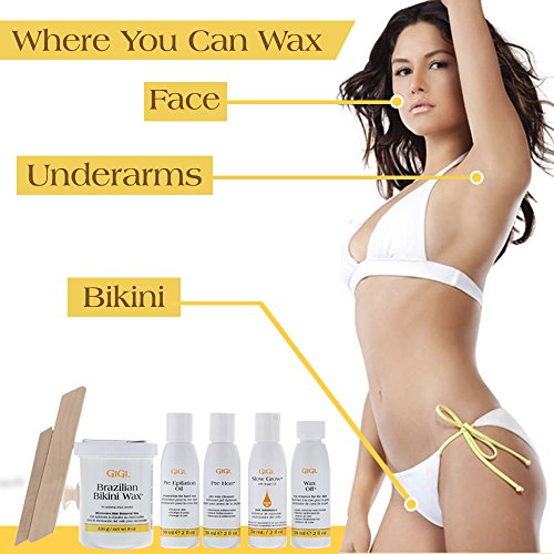 GiGi Brazilian Bikini Waxing Microwave Formula, Home Hair Removal Kit