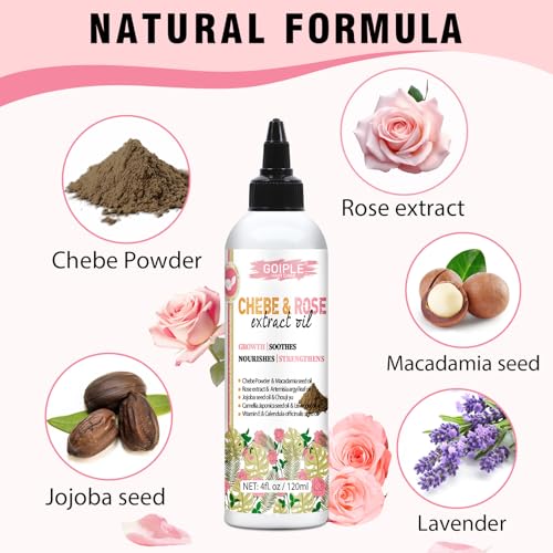Chebe & Rose Hair Oil for Growth & Thickness 4fl oz