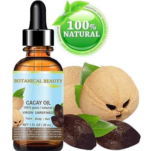 Botanical Beauty CACAY OIL 100% Pure Natural Virgin Unrefined Cold-pressed carrier oil WILD GROW 1 Fl oz 30 ml For Face, Skin, Body, Hair. Anti Wrinkle Face Oil Natural Retinol Vitamin A, Vitamin E