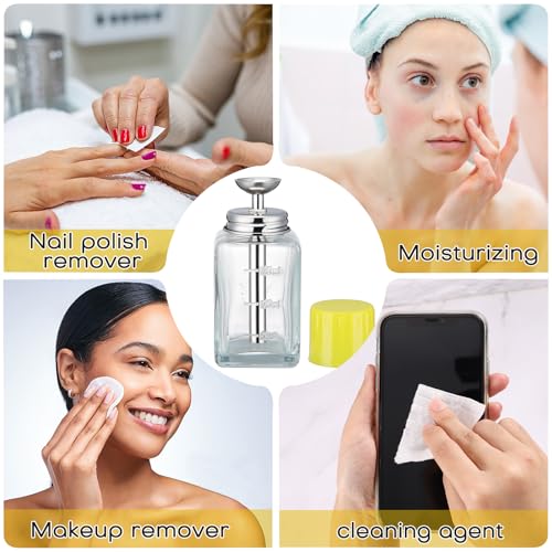 6oz Glass Push Down Pump Dispenser - Nail Polish Remover Bottle