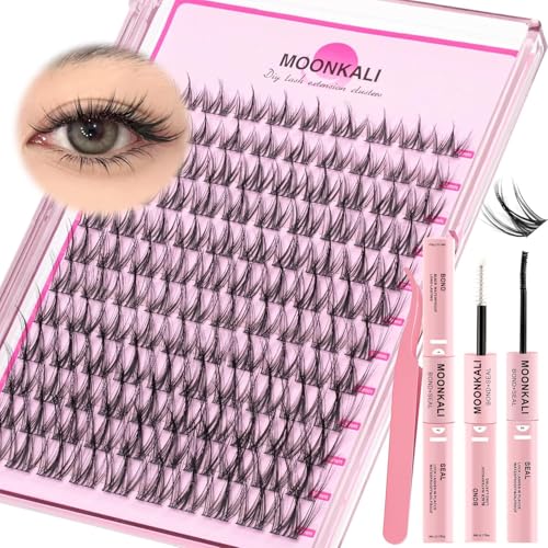MOONKALI Manga Lash Clusters Kit Natural Waterproof Eyelash Extension 10-16MM CC Curly - Includes Lash Kit-Manga Variation