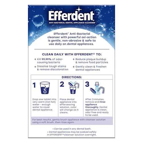 Efferdent Denture Cleaner Tablets ? Deep Clean Brightening for Dental Appliances, Aligners, Mouth Guard, and Retainer Cleaner Tablets, Complete Clean, 126 Count