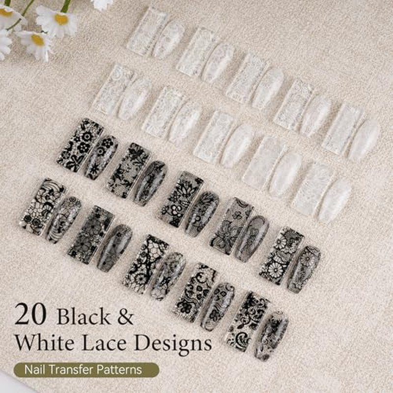 Nail Foil Transfer Kit with 16.5ml Glue & 20 Foil Rolls