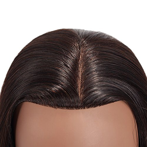 20-22" Human Hair Mannequin Head with Clamp - Black