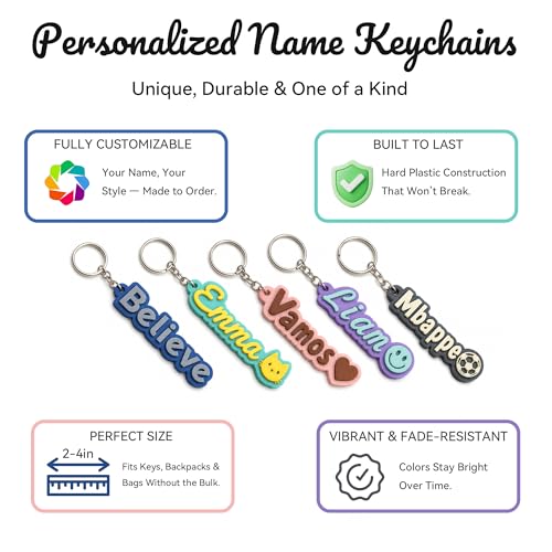 Personalized 3D Printed Soccer Keychain for Boys & Kids