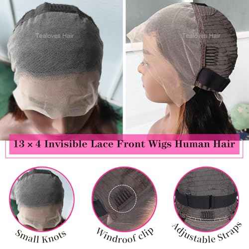 13x4 Body Wave Lace Front Wigs Human Hair Highlight 180 Density 1B/30 Ombre Bob Wig Human Hair Pre Plucked Glueless Balayage Lace Frontal Wigs for Women 8inch