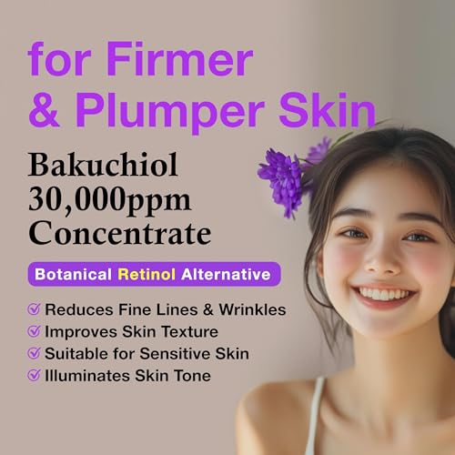 Korean Bakuchiol Concentrate DIY Mix-in Serum 30,000 ppm - High Potency Retinol Alternative | Wrinkle Reduction Skin Firming & Smoothing - Anti-Aging Sensitive Skin Vegan & Cruelty-Free Non-GMO 1 oz