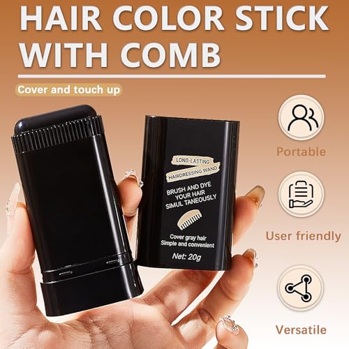 Loobexery 2-in-1 Hair Color Stick & Comb for Quick Gray Coverage