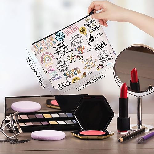 WCGXKO Sch Psychologist Gift Psychology Bundle Quote Inspired Canvas Makeup Bag (Psychologist)