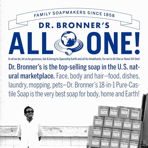 Dr. Bronner’s - Pure-Castile Liquid Soap (Peppermint, 25 ounce) - Made with Organic Oils, 18-in-1 Uses: Face, Body, Hair, Laundry, Pets and Dishes, Concentrated, Vegan, Non-GMO (2-Pack)