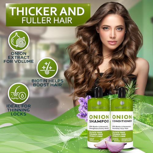 Onion Shampoo and Conditioner Set with Biotin for Thinning Hair